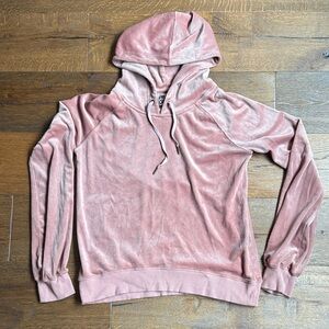 Pam & Gela Blush Velvet Hoodie
